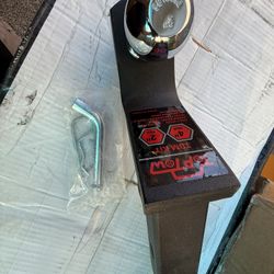 TOPTOW Trailer Hitch Ball Mount Kit With 2 Inch Trailer Ball And 5/8 Inch Hitch Pin, 4 Inch Drop, Fits 2 Inch Hitch Receiver, Matte Black