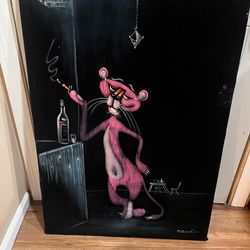 PINK PANTHER VELVET PAINTING
