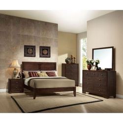 Brand New 4PC Dark Brown Bedroom Set