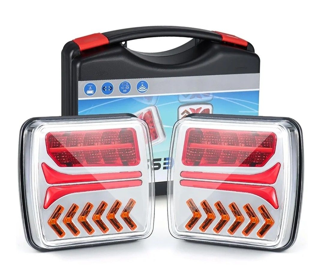 Wireless Trailer Lights Magnetic Tow Light 2 PCS Rechargeable LED Trailer Lights for Towing