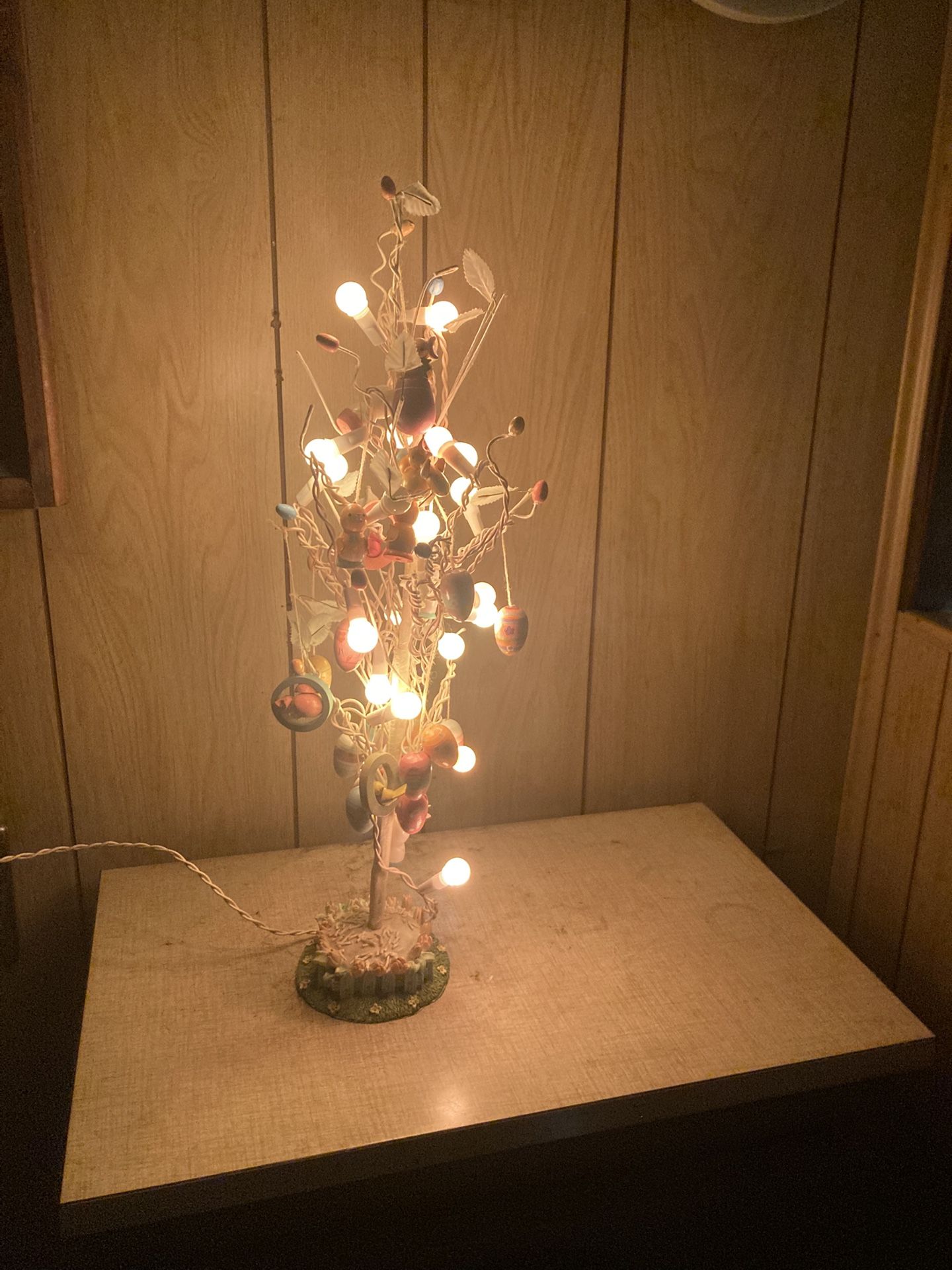 Bunny Lighted 18” Tree With Colorful Ornaments