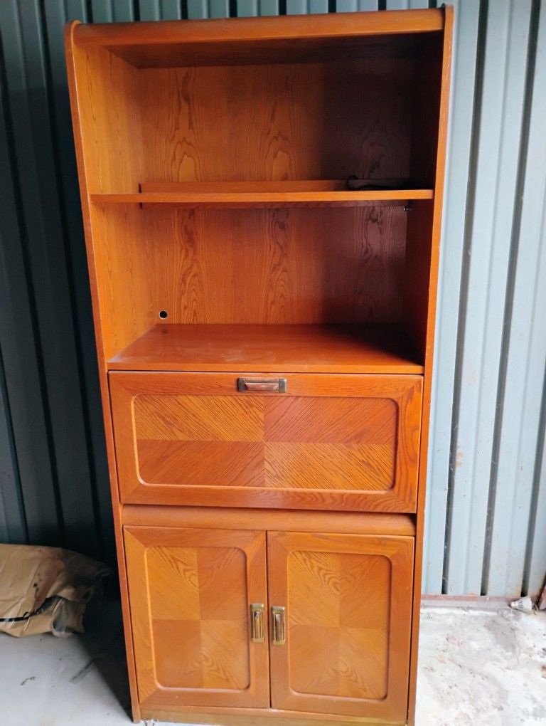Teak Danish Cabinet with Dropdown Front