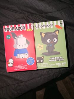 ⁠Sanrio Block Figure Build Kits - Pochacco & Chococat Bundle