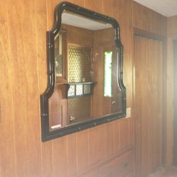 Beveled Mirror Large With Bamboo Crafted Frame