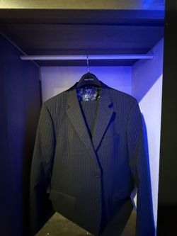 Mens Business Pinstriped Suit