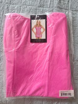 Pink Vinyl Mini Dress