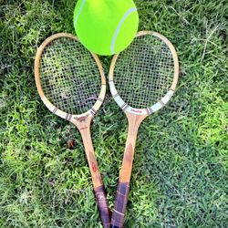 vintage wooden tennis rackets