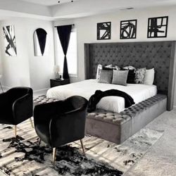 GREY storage bed 🛏️ Queen Size Only!!