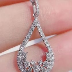 925 Silver Filled Cubic Zircon Necklace Pendant