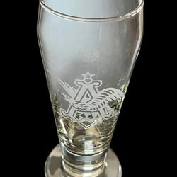 Vintage ANHEUSER-BUSCH Budweiser Footed PILSNER Beer Glass Etched DAD Logo 2of2