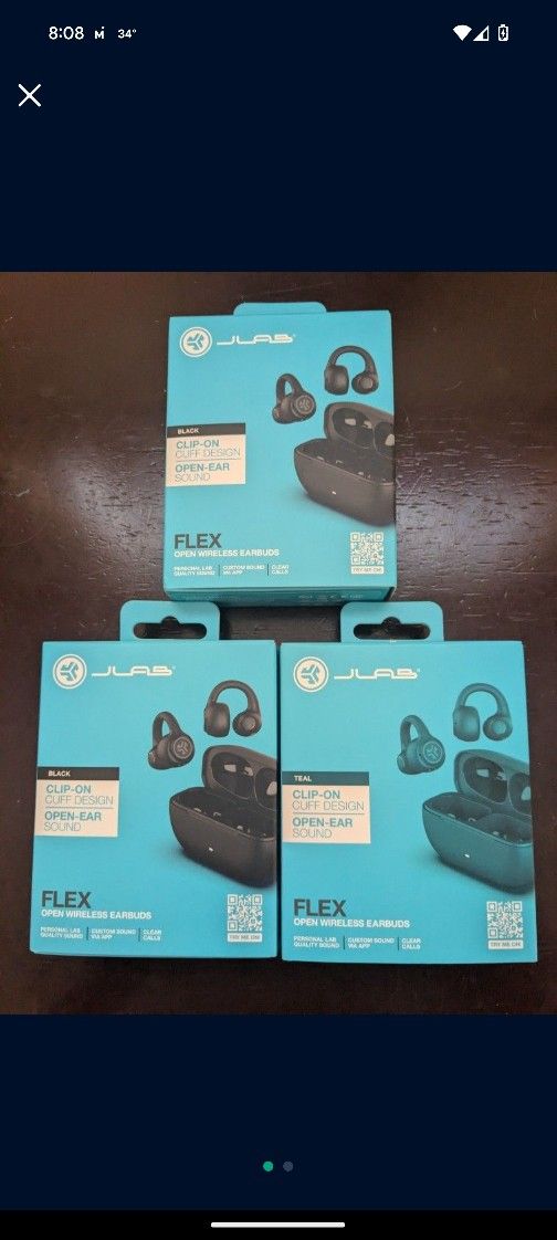 JLab Flex True Wireless Bluetooth Open-Ear Earbuds