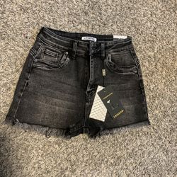 Black Denim Jean Shorts