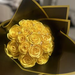 Yellow Forever Flowers With Rhinestones 
