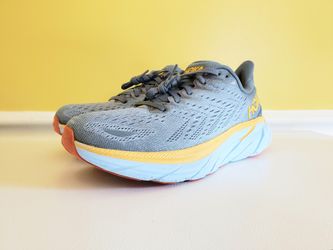 HOKA ONE ONE Men’s Clifton 8 Running Shoes (8.5D/10W Women's) Blue/Yellow