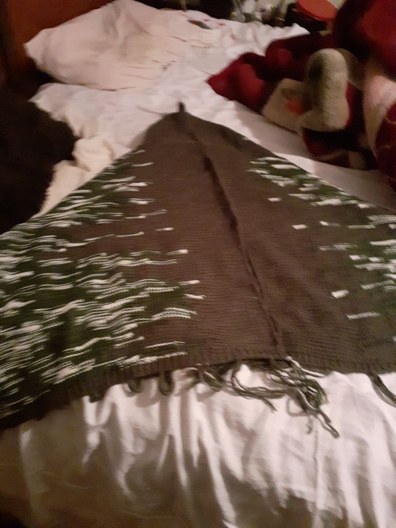 Lula Roe olive green and white shawl
