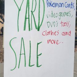 Yard Sale Pokemon Cards Video Games DVD's Tools Clothes And More Sunday August 24th