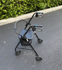 Medline Steel Rollator Walker with Seat for Seniors, Foldable,