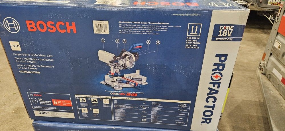 Bosch PROFACTOR 18V Brushless Single-Bevel Slide Miter Saw