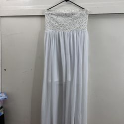 Lace Maxi Dress White XL
