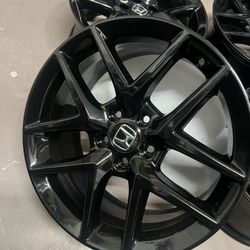 New Honda Civic Rims 18” OEM Factory Wheels Rines Nuevos New Gloss Black Powder Coated ( Exchange Available )( Cambio Disponible ) Civic Accord Crv 