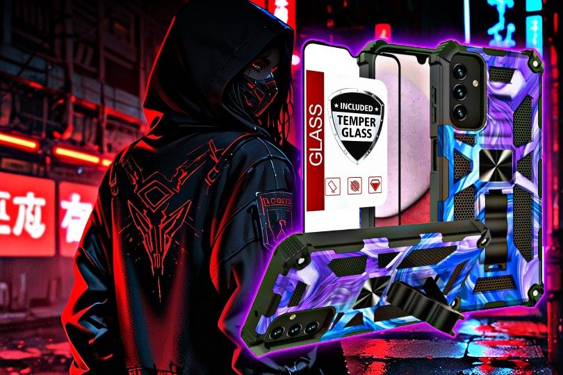 12 cover for Galaxy A54 5G case, Samsung A54 5G case with tempered glass screen protector (full coverage), dual-layer shockproof, military-grade, bu