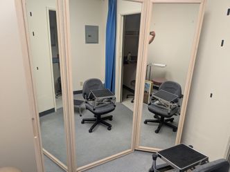 Contractors wardrobe triple panel mirror 7ft heavy duty shop office fashion