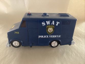Vintage Blue 1976 Universal SWAT Police Vehicle Truck. No Battery Included.