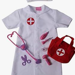 Girls Nurse Pretend Play Complete Dress Up Set - Dress & First Aid Bag and Toy Set (

2/4