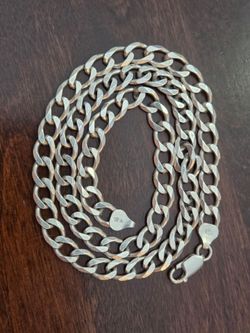 20" Solid Sterling Silver 925 Curb Chain Necklace – 34.39g