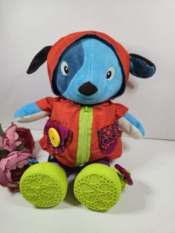 B Toys Giggly Zippies Woofer Puppy Teach Me 14” Plush Giggles Shakes Toddler