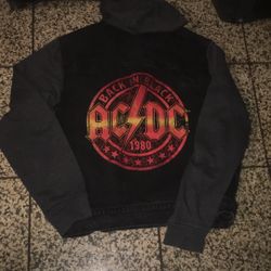 AC/DC Hoody Denim Jacket Jean Rock 1980 Small