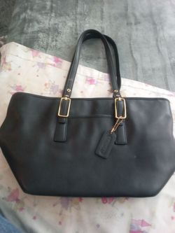 Coach Black Leather Tote Bag