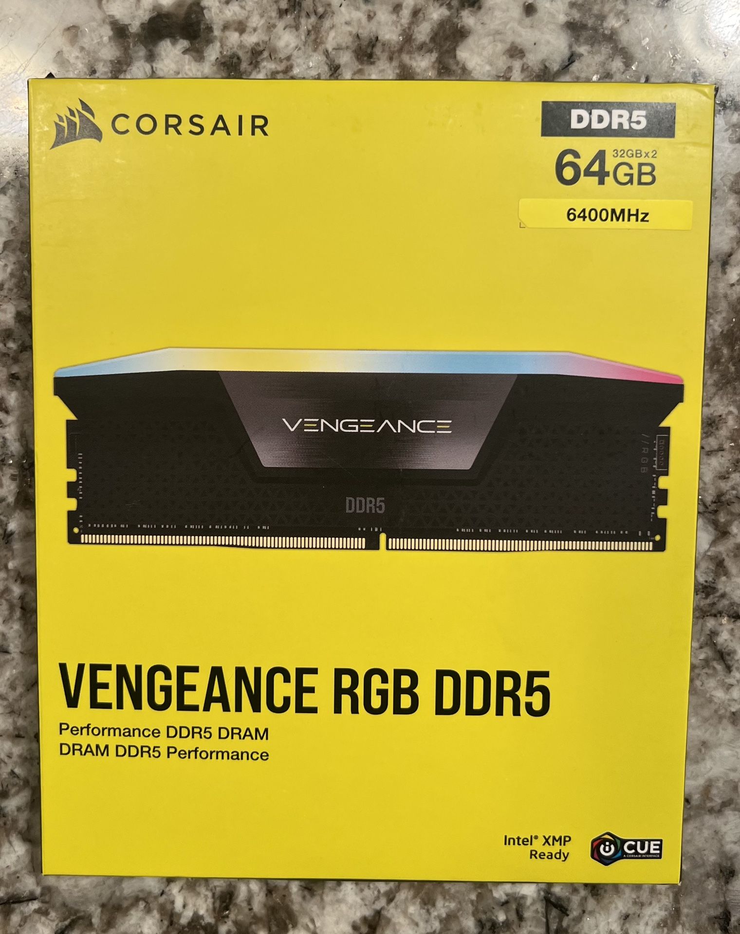 BRAND NEW *SEALED* CORSAIR VENGEANCE RGB DDR5 RAM 64GB (2x32GB) 6400MHz 288- Pin
