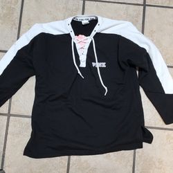 Victoria Secret Pink Lace Up Floral Sweatshirt
