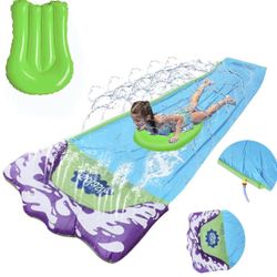 Water Slide for Kids and Adults - Water Slides for Backyard Outdoor Kids Toys Games Lawn Water Slides with Raft/board 15.7 ft NEW