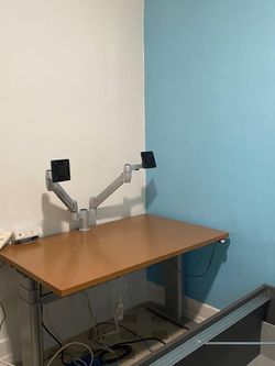 Electric Standing Desk with Dual Monitor Mount