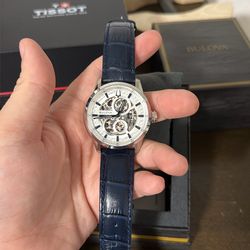 Bulova Classic Sutton Automatic Blue Leather Strap Watch 40mm