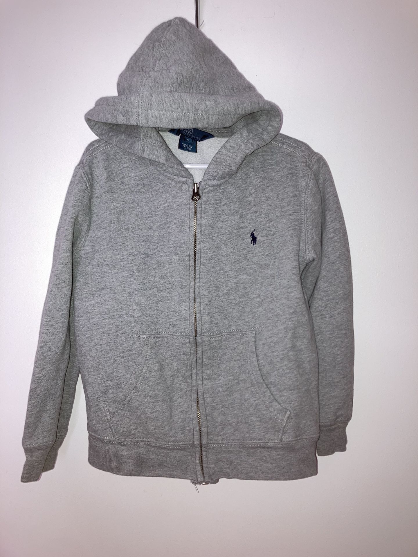 Polo Ralph Lauren Gray Hoodie Sweat Jacket Boys Sz 6