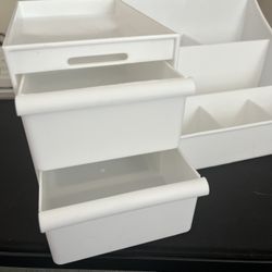 Desktop Cosmetic Storage Box Organizer With Drawers For Dressing Table, Vanity Countertop, Bathroom Counter, Elegant Vanity Holder For Brushes, Eyesha