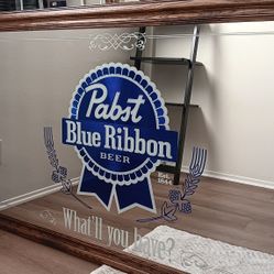 PBR Bar Style Mirror Pabst Blue Ribbon 3x5 Mirror 