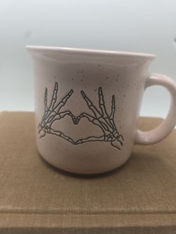 Pink Skeleton Heart Mug