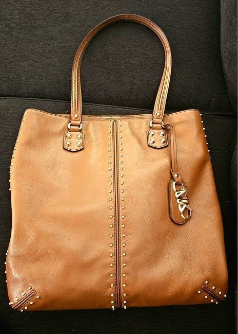 Michael KORS Tan Leather Studded Shoulder Purse