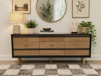 Mid century modern Bassett wood dresser