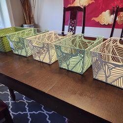 Green White Organization Bins Makeup Case Storage Clear Acrylic 