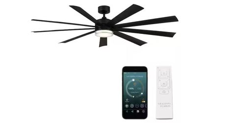 Modern Forms Wynd XL 72 in. Smart Indoor/Outdoor Matte Black Ceiling Fan with 3000K LED and Remote 