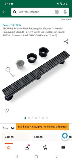 Tecforg 24 Inch Black Line Rectangular Drain System