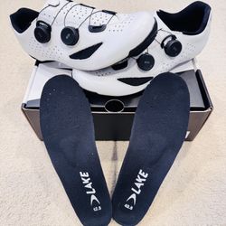 Lake Cycling Shoes - CX239 Regular- White/Black - Size 42.5