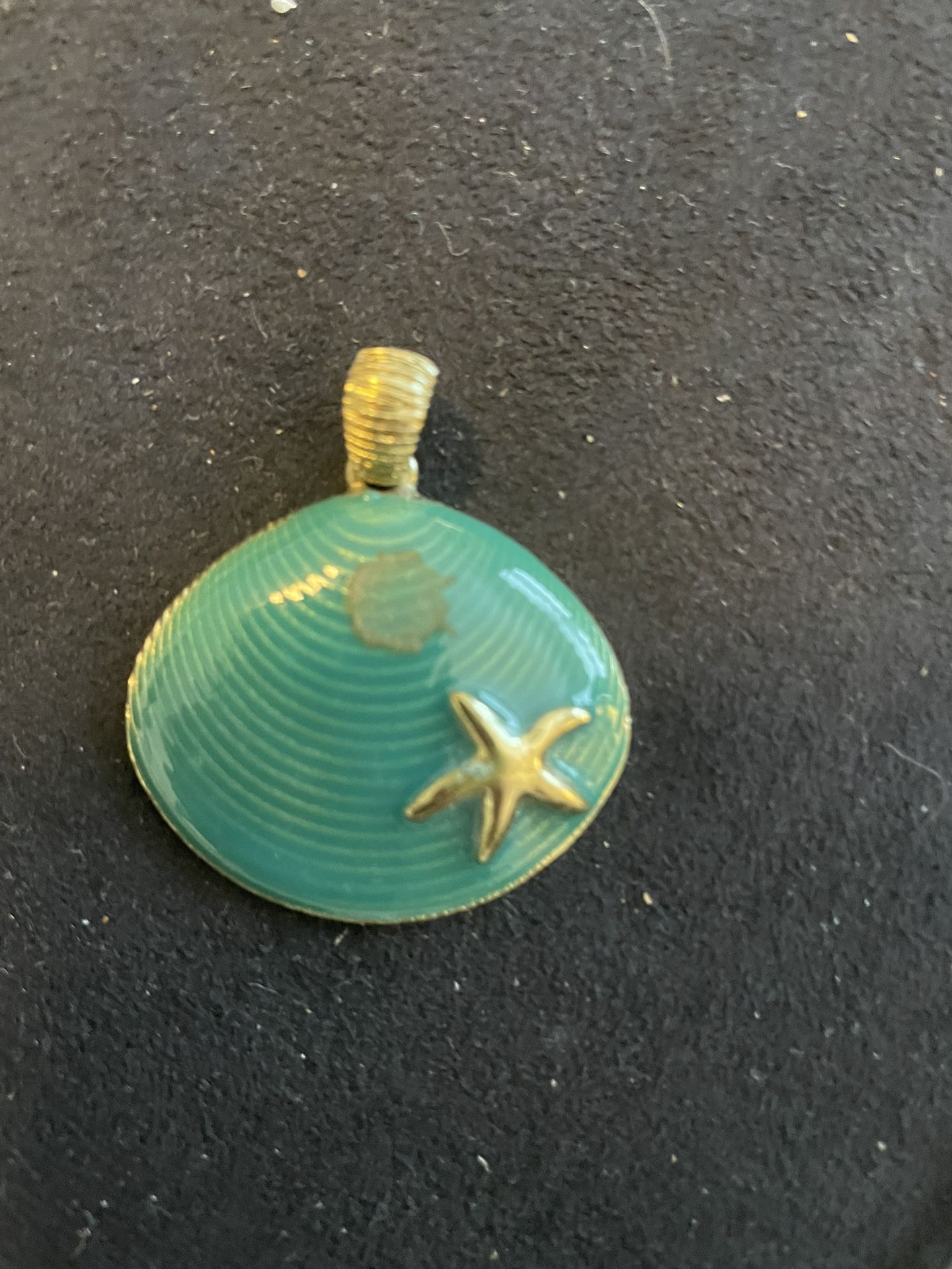 Painted Turquoise Medallion with Silver Starfish