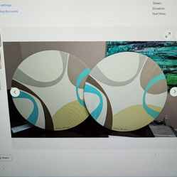 2 round canvas wall art