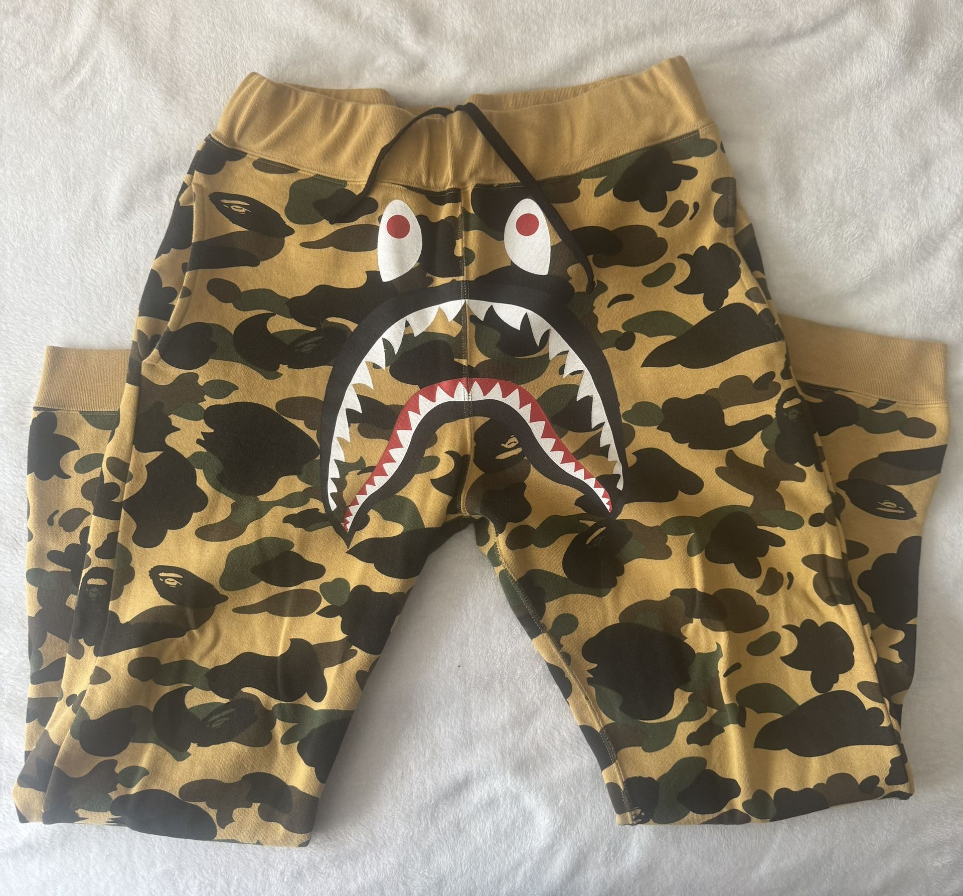 Bape Yellow Camo Shark Pants 